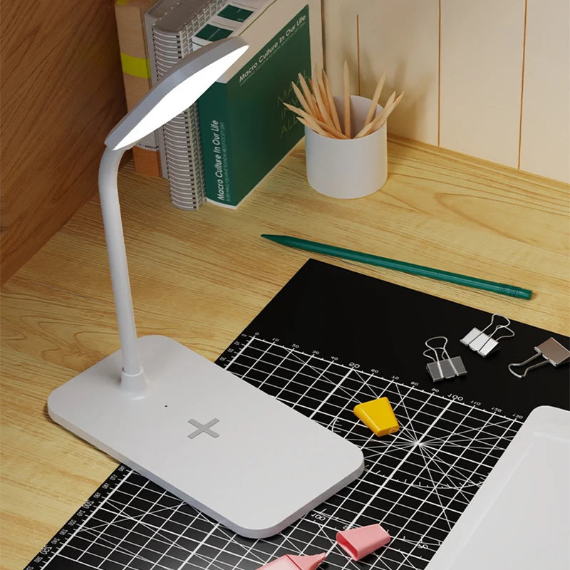 LED Desk Lamp: Wireless Charger & USB Port for Gaming & Reading