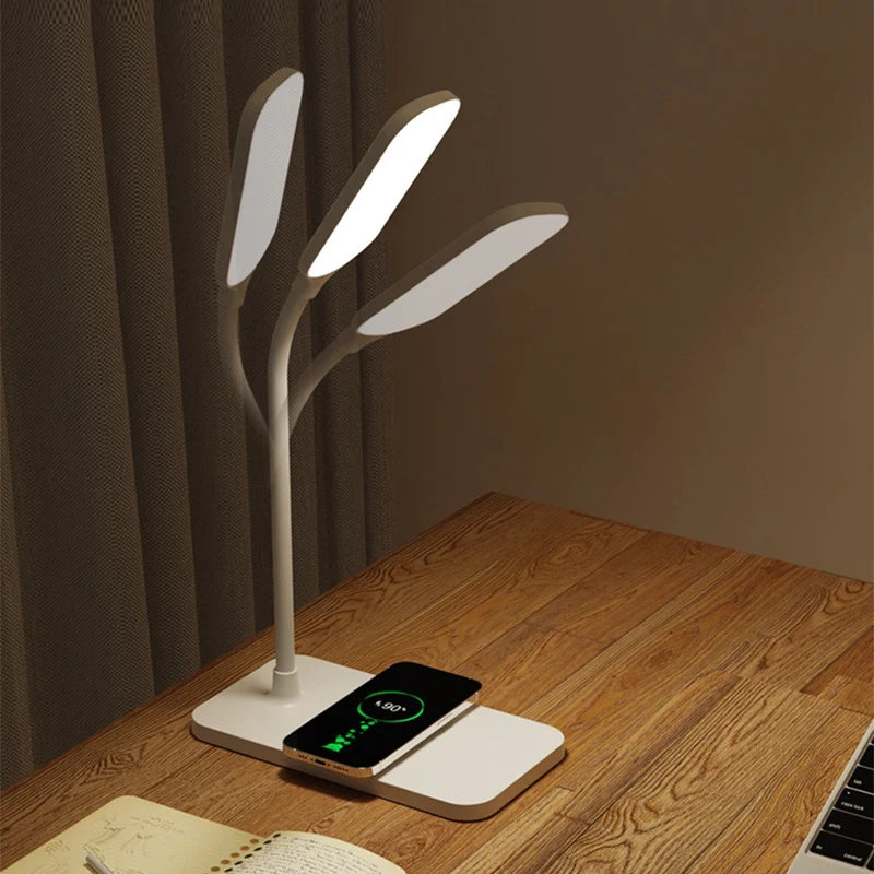 LED Desk Lamp: Wireless Charger & USB Port for Gaming & Reading