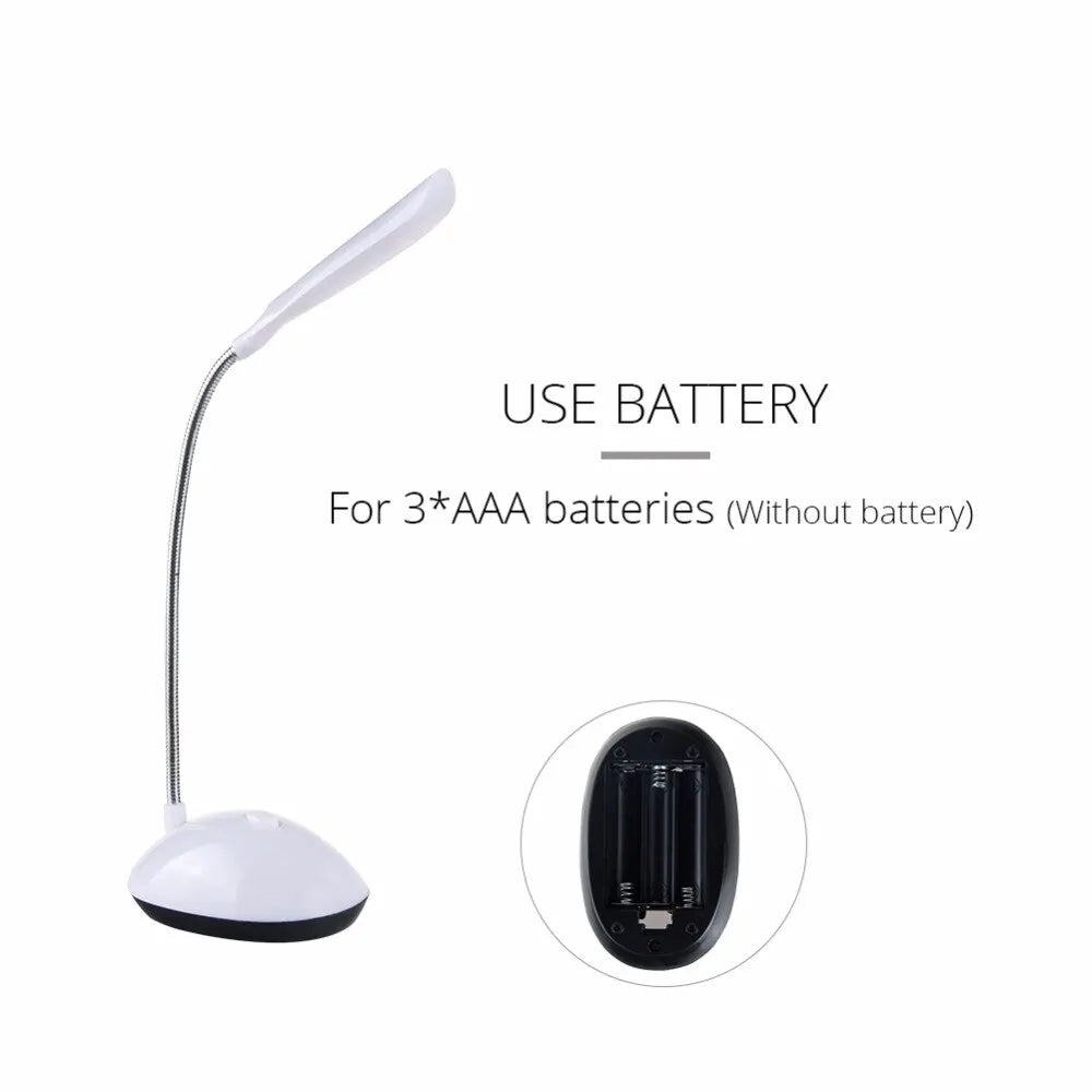 LED Eye Protection Desk Light - Battery-Powered Reading Lamp