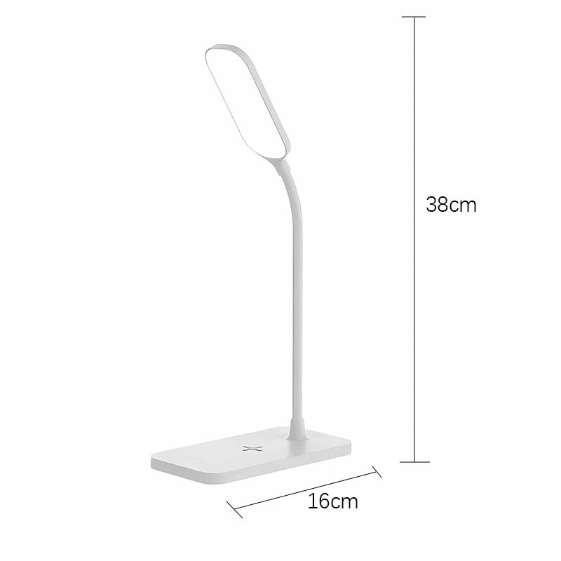 LED Desk Lamp: Wireless Charger & USB Port for Gaming & Reading