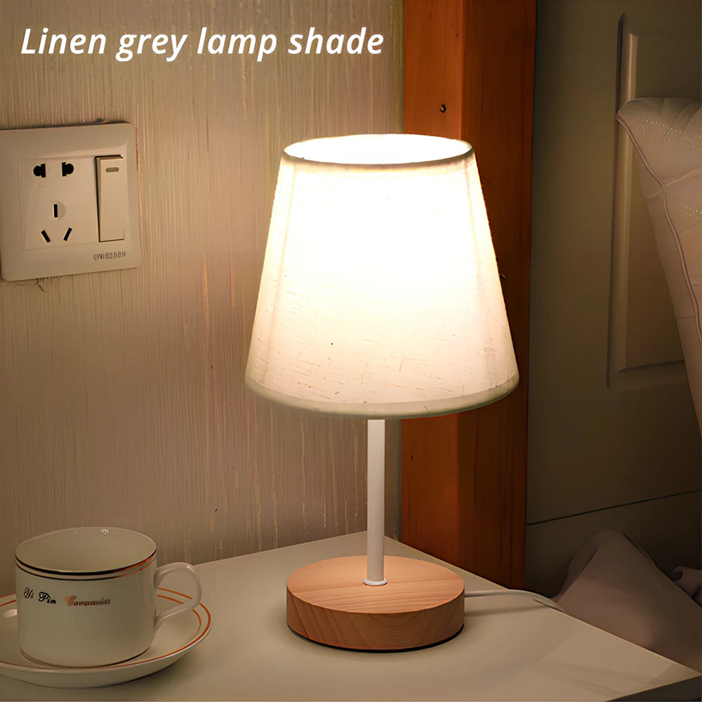 Solid Wood LED Desk Lamp with Remote - Creative Night Light