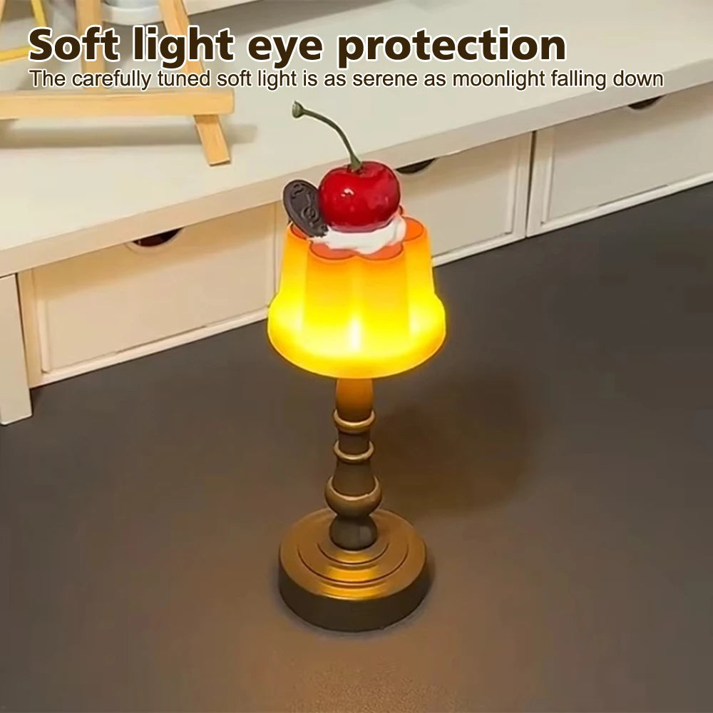 Retro Pudding Night Light - LED Table Lamp for Bedroom