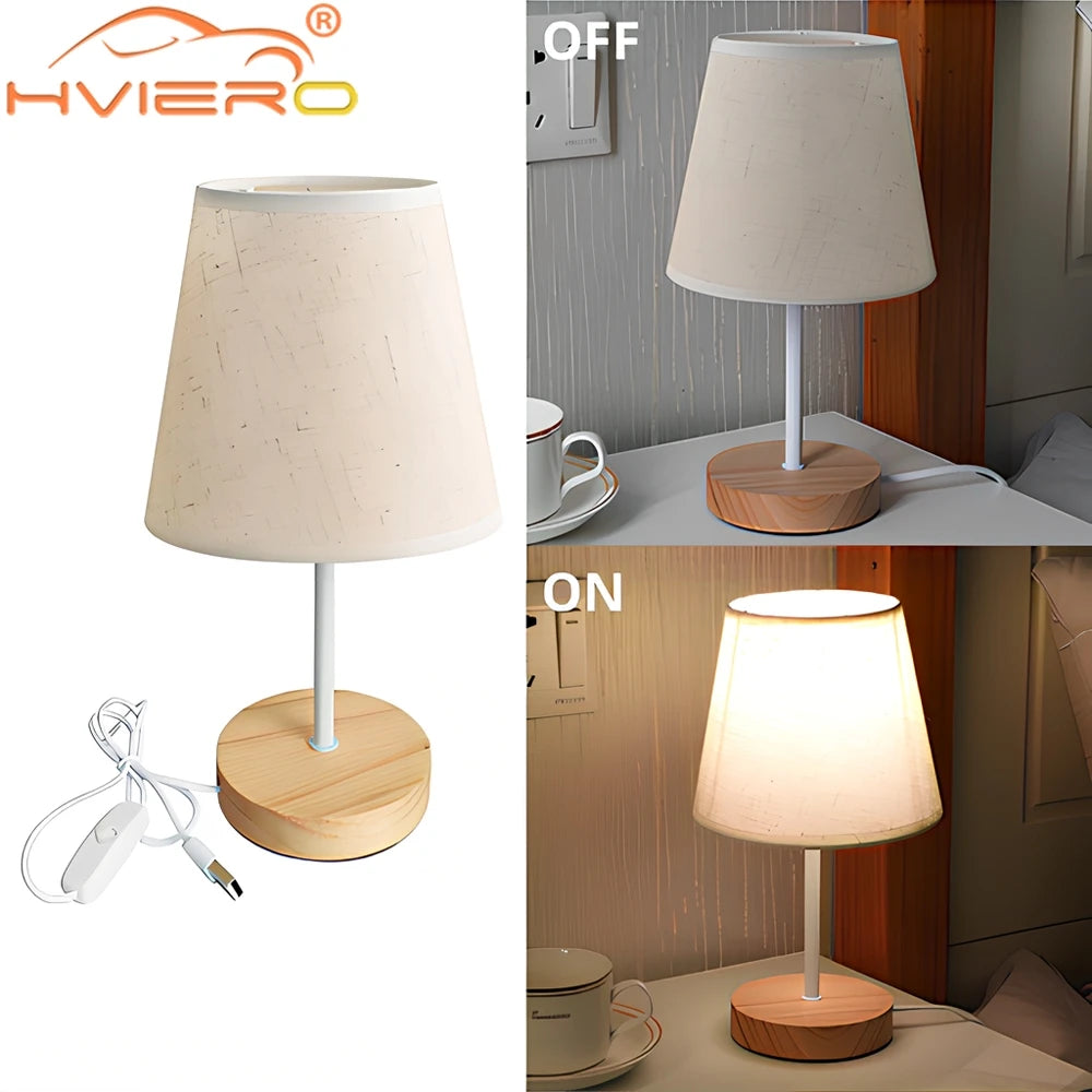 Solid Wood LED Desk Lamp with Remote - Creative Night Light
