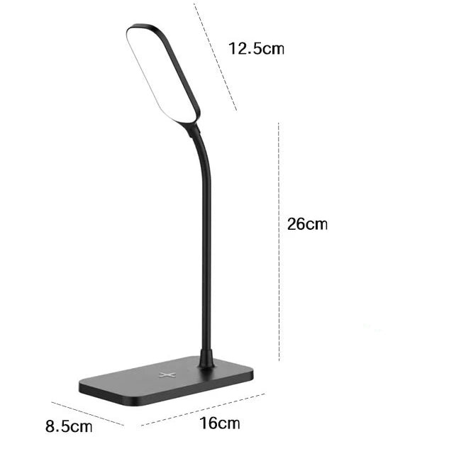 LED Desk Lamp: Wireless Charger & USB Port for Gaming & Reading