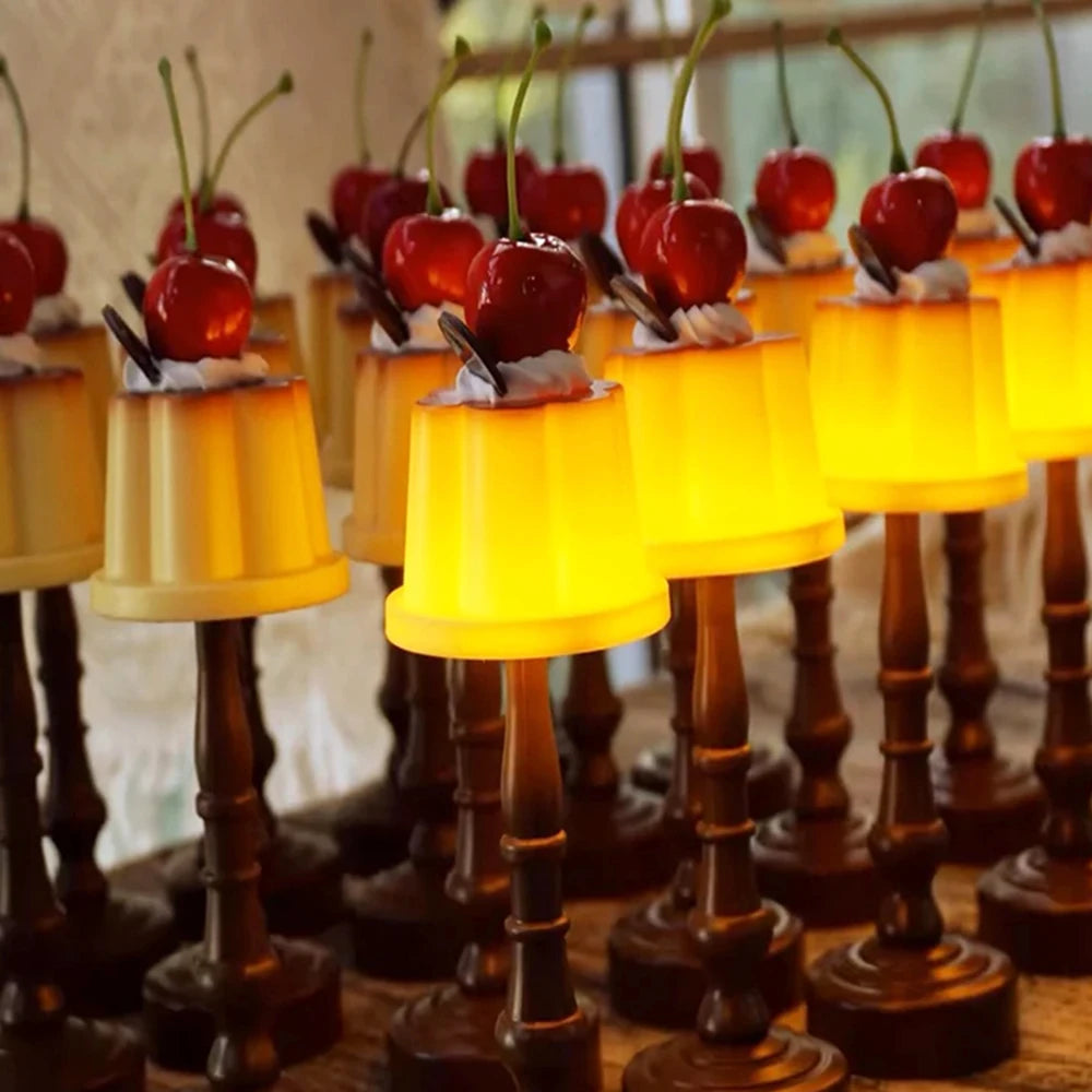 Retro Pudding Night Light - LED Table Lamp for Bedroom