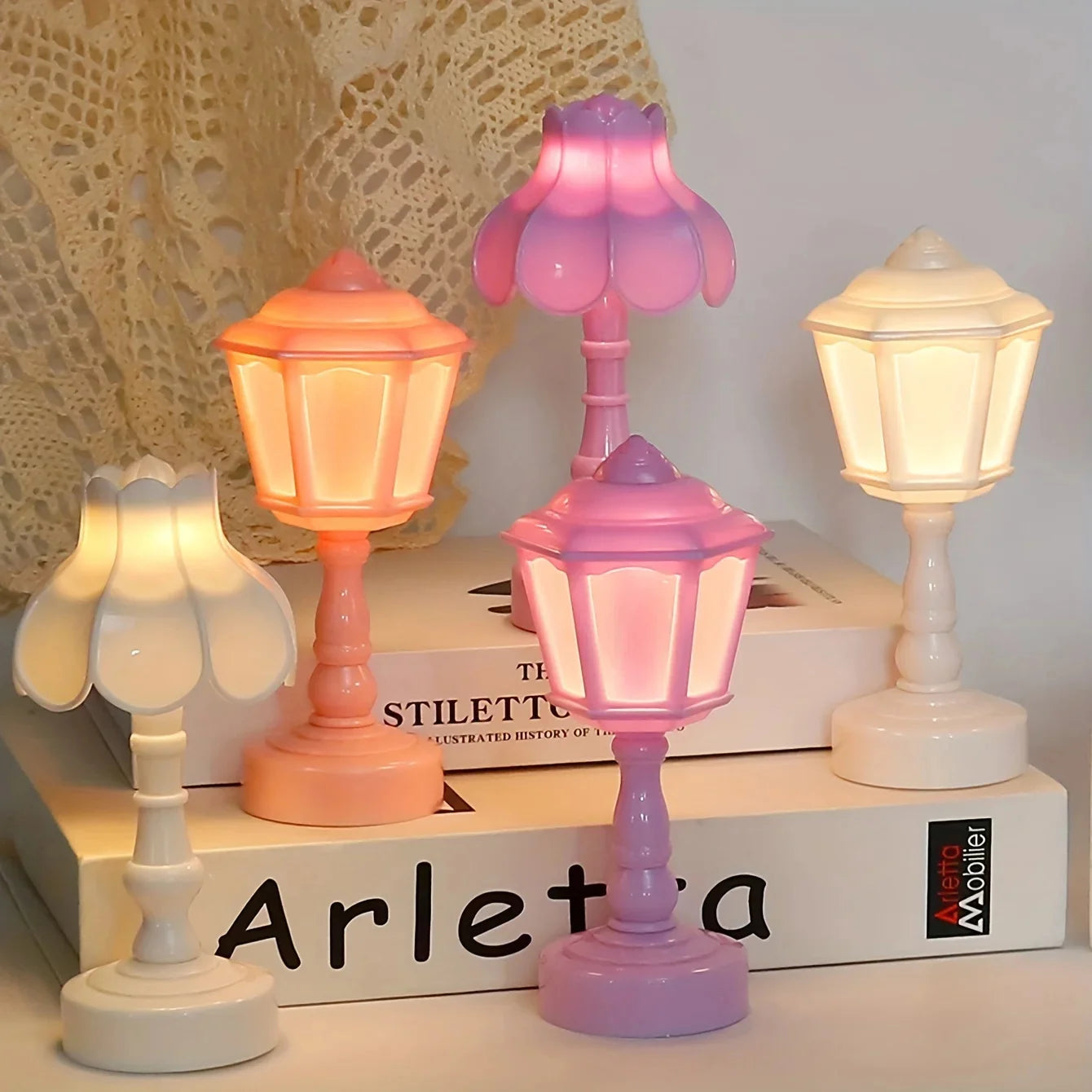 Battery LED Night Lamp - Geometric Design for Bedroom Decor