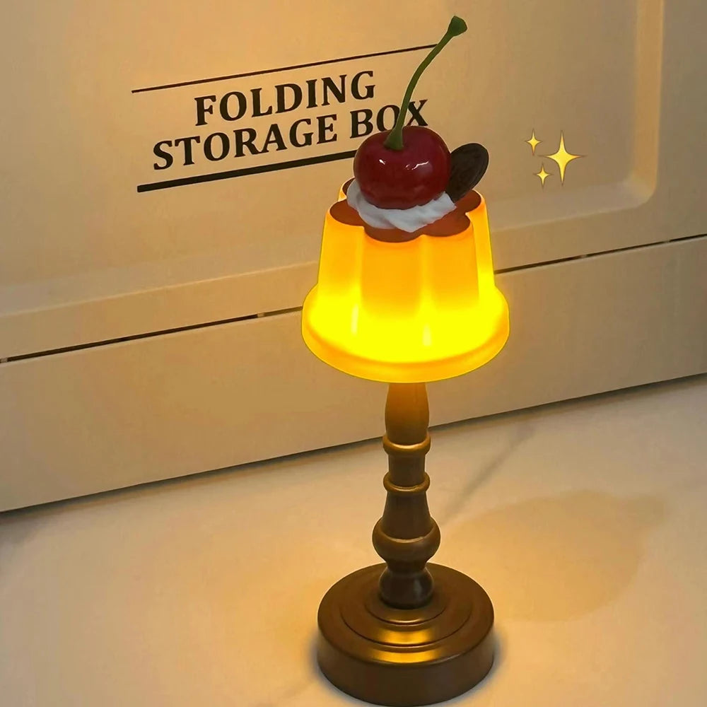 Retro Pudding Night Light - LED Table Lamp for Bedroom