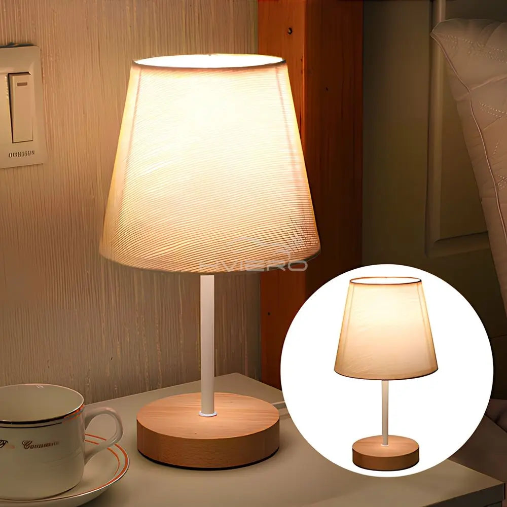Solid Wood LED Desk Lamp with Remote - Creative Night Light
